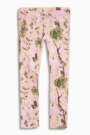 Pink Floral Skinny Jeans (3-16yrs)